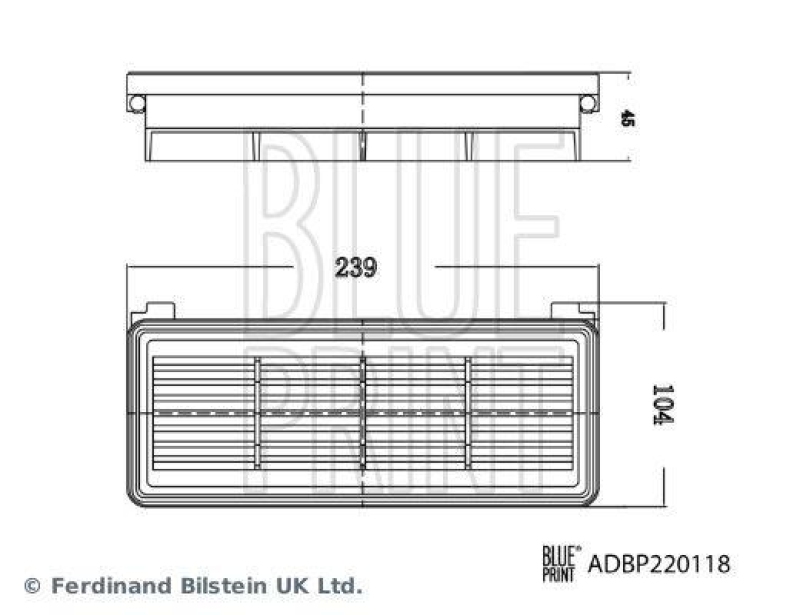 BLUE PRINT ADBP220118 Luftfilter für KIA