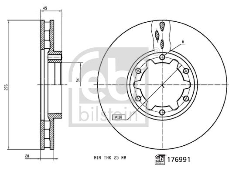 FEBI BILSTEIN 176991 Bremsscheibe für NISSAN