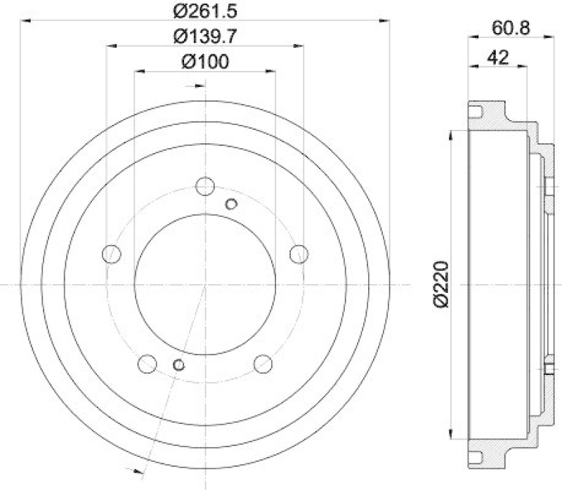 HELLA 8DT 355 301-951 Bremstrommel für SUZUKI