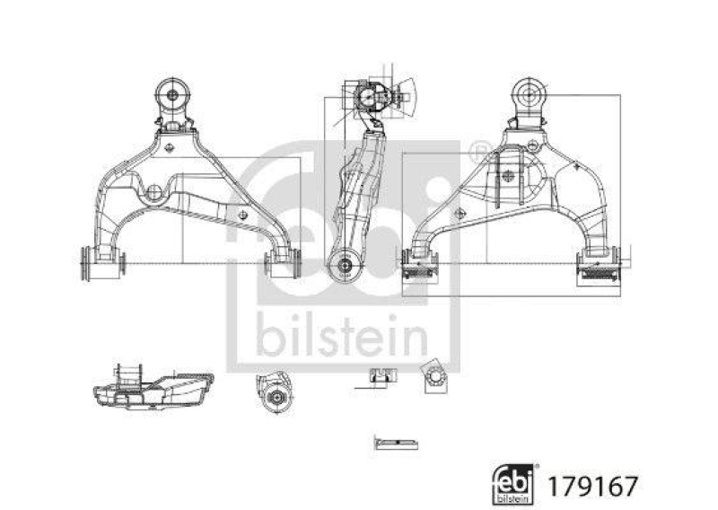 FEBI BILSTEIN 179167 Querlenker mit Kronenmutter und Splint für TOYOTA