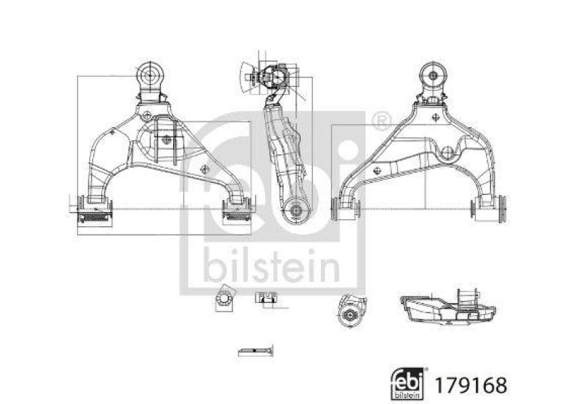 FEBI BILSTEIN 179168 Querlenker mit Kronenmutter und Splint für TOYOTA