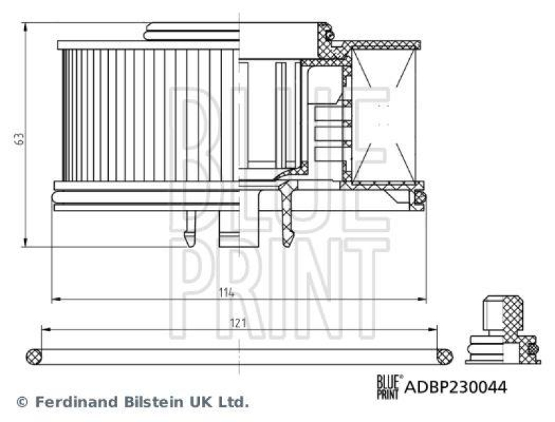 BLUE PRINT ADBP230044 Kraftstofffilter mit Dichtring für KIA