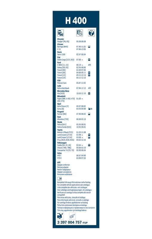 B-Ware BOSCH 3 397 004 757 Wischblatt H400 Scheibenwischer 400 mm hinten