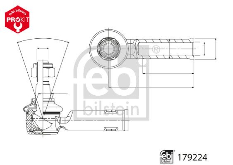 FEBI BILSTEIN 179224 Winkelgelenk mit Sicherungsmutter für DAF