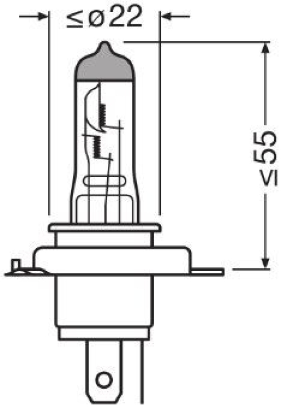 OSRAM 64193-01B Glühbirne H4 12V 60/55W