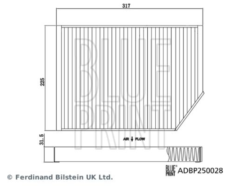 BLUE PRINT ADBP250028 Innenraumfilter für Porsche