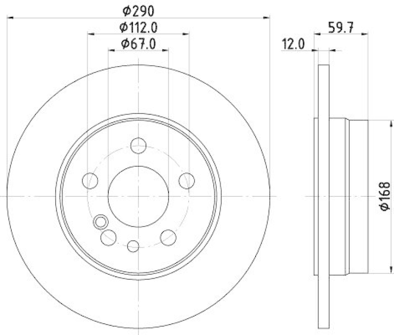 HELLA 8DD 355 102-721 Bremsscheibe für MB S-CLASS (W140)