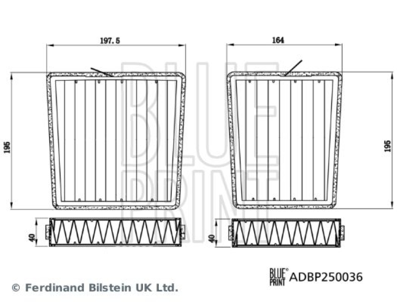 BLUE PRINT ADBP250036 Innenraumfiltersatz für Mercedes-Benz PKW