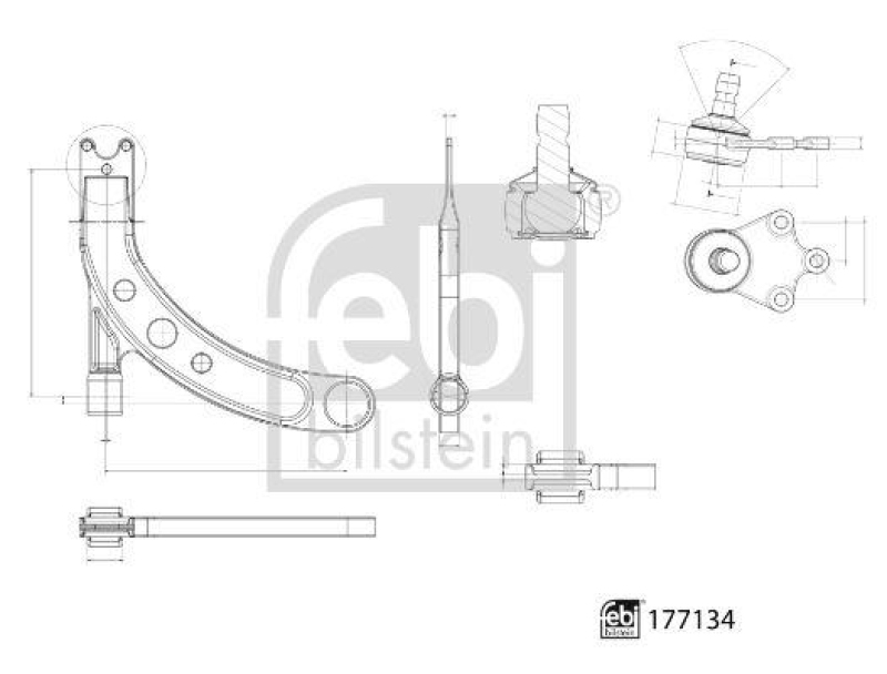 FEBI BILSTEIN 177134 Querlenker mit Anbaumaterial, Lager und Gelenk für VW-Audi