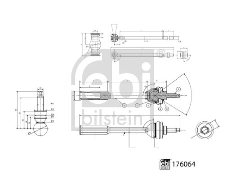 FEBI BILSTEIN 176064 Spurstange verstellbar für Jaguar