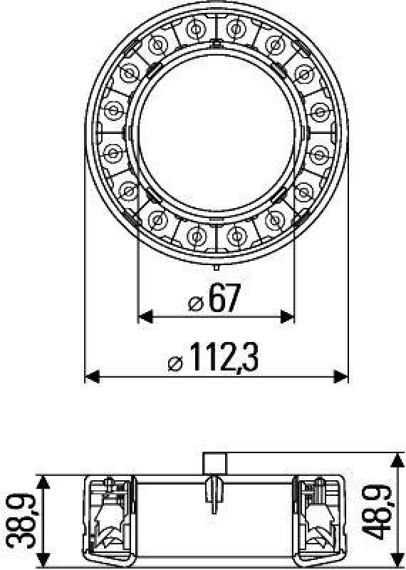 HELLA 2SB 009 362-021 Heckleuchte 112mm LED