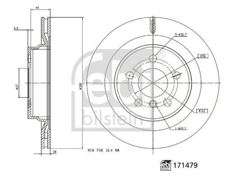 FEBI BILSTEIN 171479 Bremsscheibe für BMW