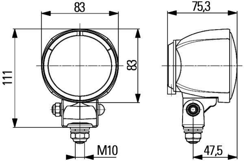 HELLA 1G0 996 176-007 Arbeitsscheinwerfer Modul 70 Halogen