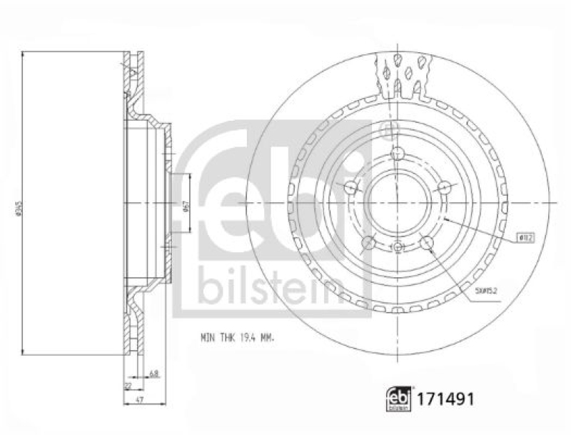 FEBI BILSTEIN 171491 Bremsscheibe für Mercedes-Benz