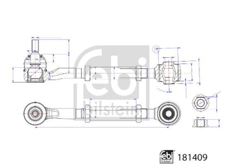 FEBI BILSTEIN 181409 Querlenker mit Lager, Gelenk und Sicherungsmutter für TOYOTA