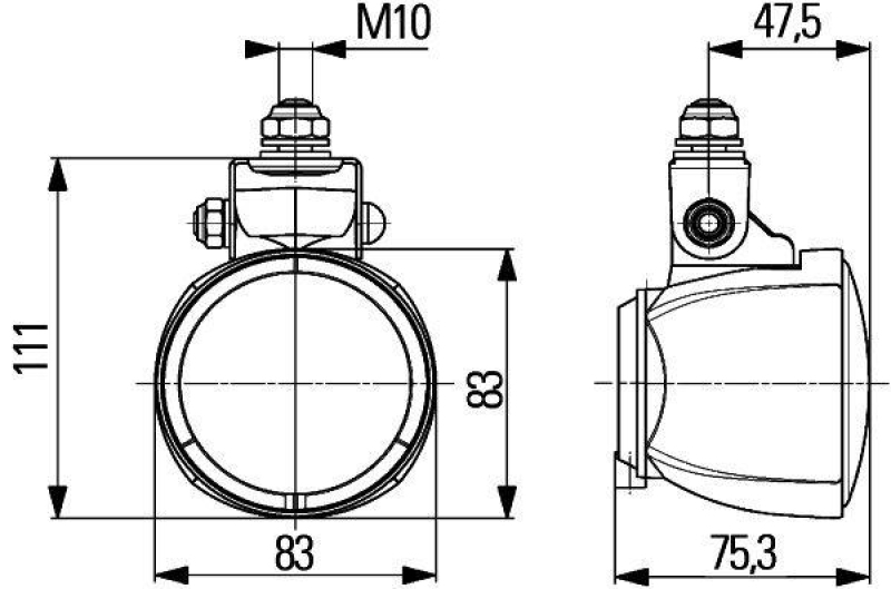 HELLA 1G0 996 176-111 AScheinwerfer Modul 70 Halogen