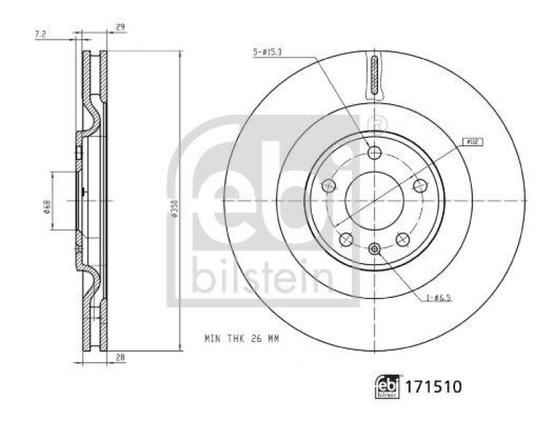 FEBI BILSTEIN 171510 Bremsscheibe für VW-Audi