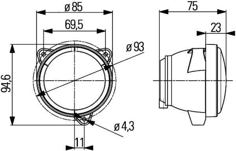 HELLA 1G0 996 276-767 Arbeitsscheinwerfer Modul 70 Gen III