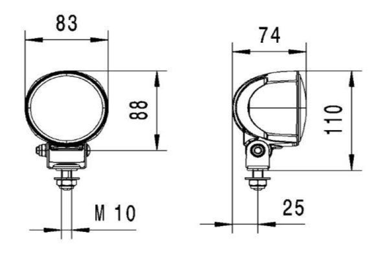 HELLA 1G0 996 476-201 AScheinwerfer WA 0GR MD12-24 LT M70.5