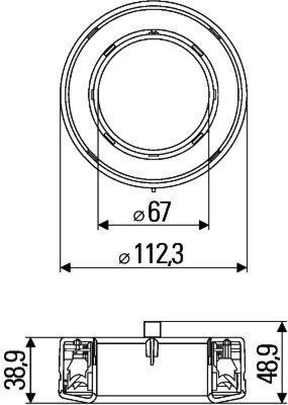 HELLA 8RA 009 362-001 Rückstrahler 112mm