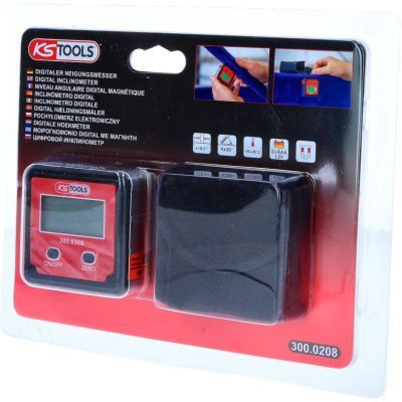 KS TOOLS 300.0208 Digital-Wasserwage mit Winkel