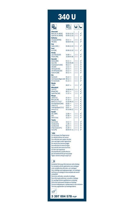 BOSCH 3 397 004 578 Wischblatt 340U Twin Scheibenwischer 340 mm