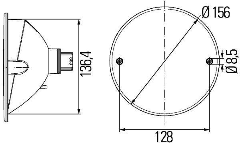 HELLA 8RA 344 610-017 Rückstrahler rund