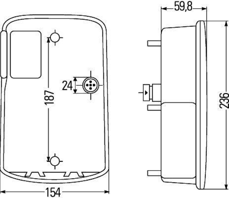 HELLA 2VA 998 233-357 Heckleuchte Halogen