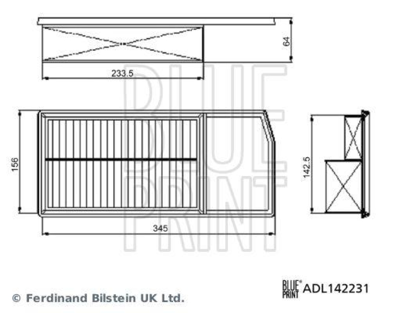 BLUE PRINT ADL142231 Luftfilter für Fiat PKW