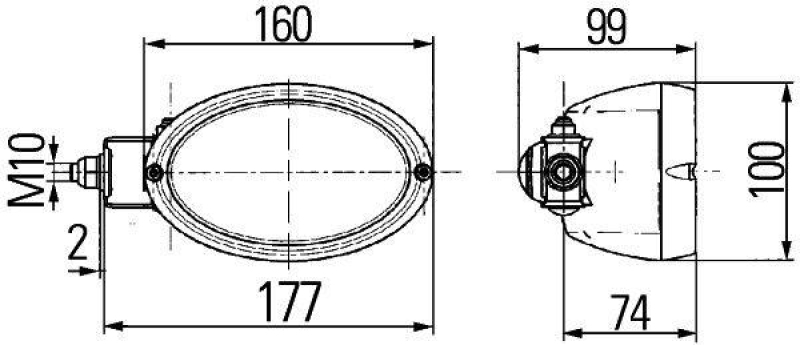 HELLA 1GA 996 161-301 AScheinwerfer Oval 100 Halogen