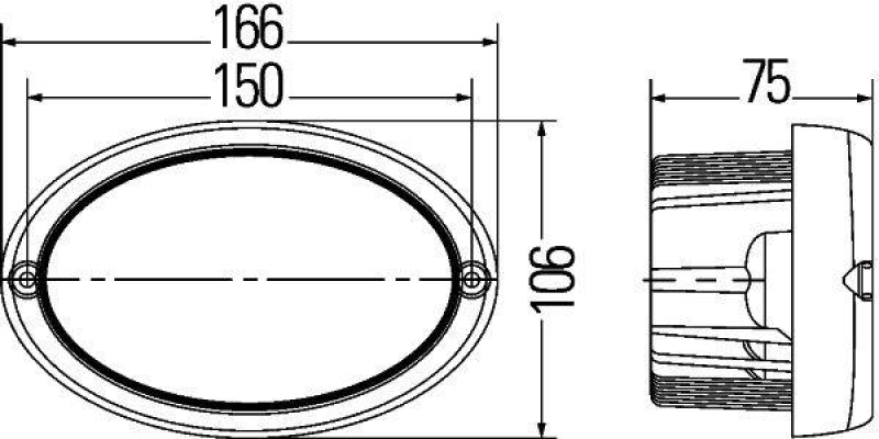 HELLA 1GA 996 661-021 AScheinwerfer Oval 100 LED