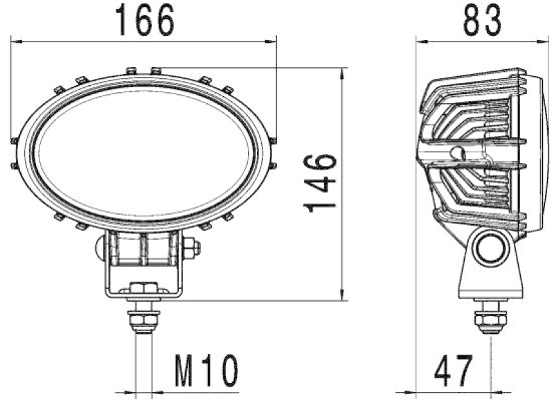 HELLA 1GA 996 661-041 AScheinwerfer Oval 100 LED