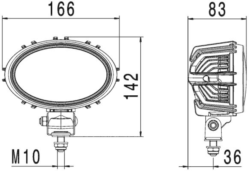 HELLA 1GA 996 661-501 AScheinwerfer Oval 100 LED