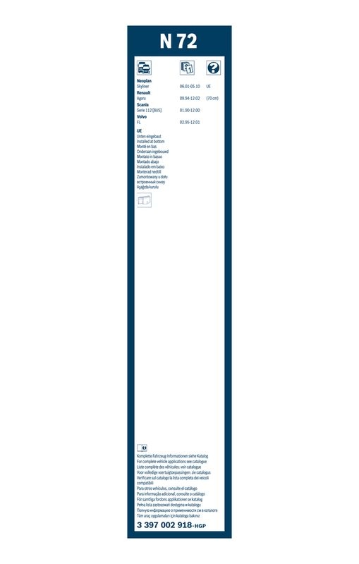 BOSCH 3 397 002 918 Wischblatt N72 Twin Scheibenwischer 700 mm