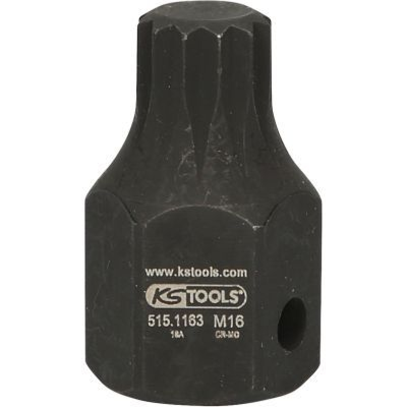 KS TOOLS 515.1163 1/2" DUODRIVE Spezial-Kraft-Bit-Stecknuss XZN M1643mm