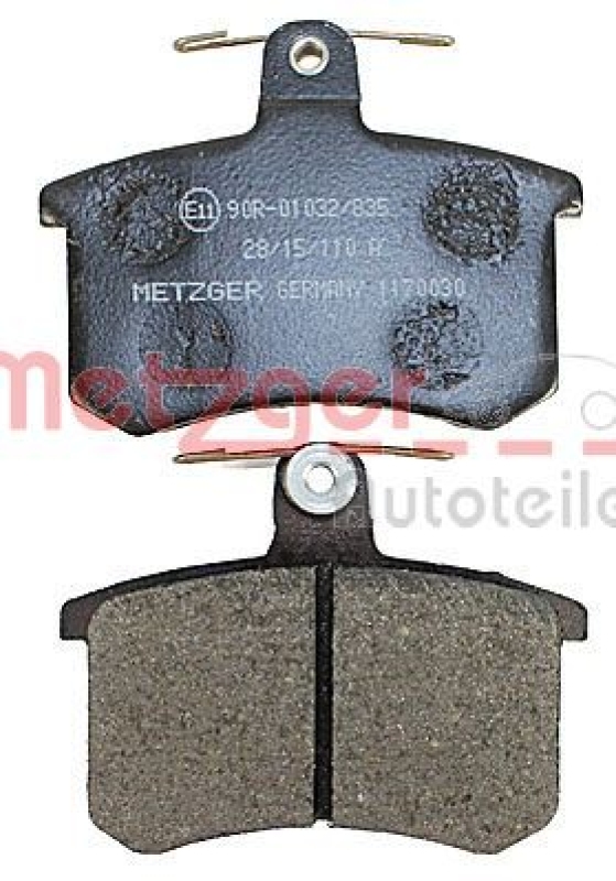 METZGER 1170030 Bremsbelagsatz, Scheibenbremse WVA 21 144