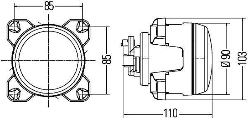 HELLA 1G0 996 163-087 Arbeitsscheinwerfer Modul 90 Halogen