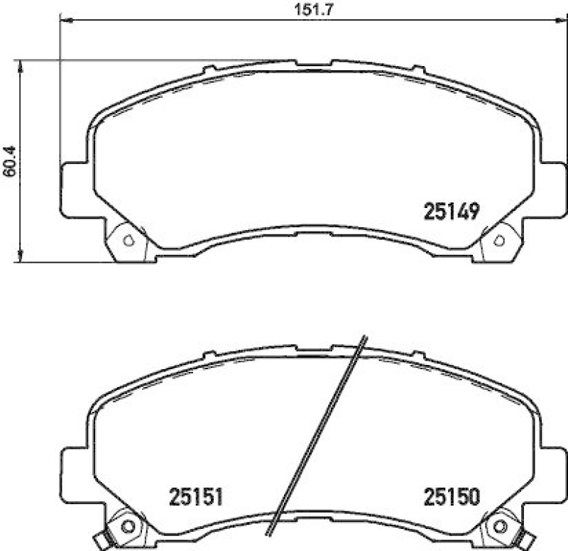 HELLA 8DB 355 020-171 Bremsbelagsatz, Scheibenbremsbelag für ISUZU