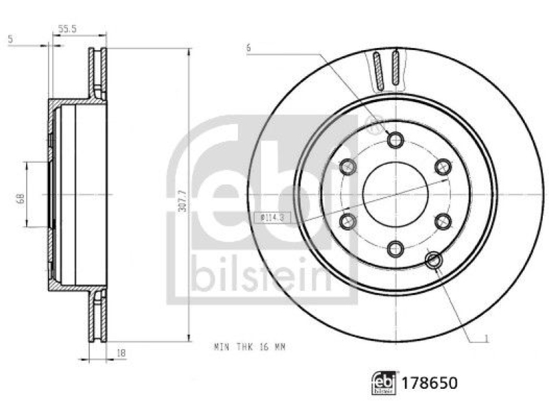 FEBI BILSTEIN 178650 Bremsscheibe für NISSAN