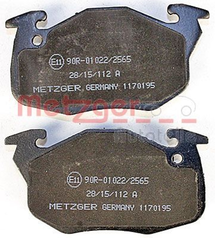 METZGER 1170195 Bremsbelagsatz, Scheibenbremse WVA 20 906