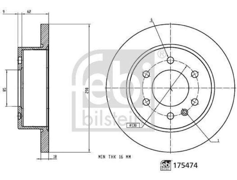 FEBI BILSTEIN 175474 Bremsscheibe für Mercedes-Benz