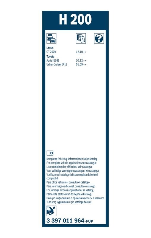 BOSCH 3 397 011 964 Wischblatt H200 Scheibenwischer 200 mm hinten