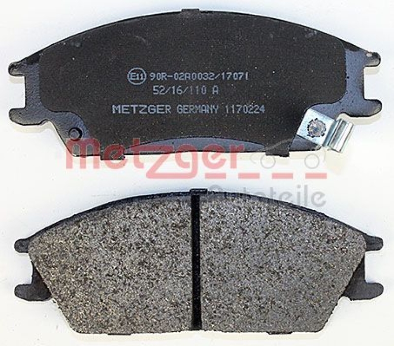 METZGER 1170224 Bremsbelagsatz, Scheibenbremse WVA 21 012