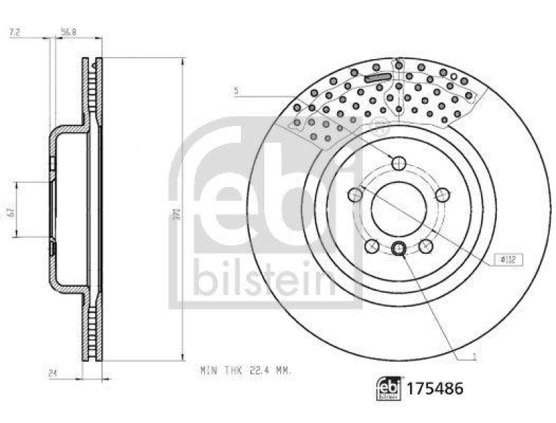 FEBI BILSTEIN 175486 Bremsscheibe für BMW