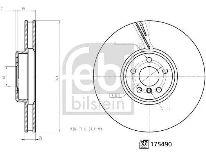 FEBI BILSTEIN 175490 Bremsscheibe für BMW