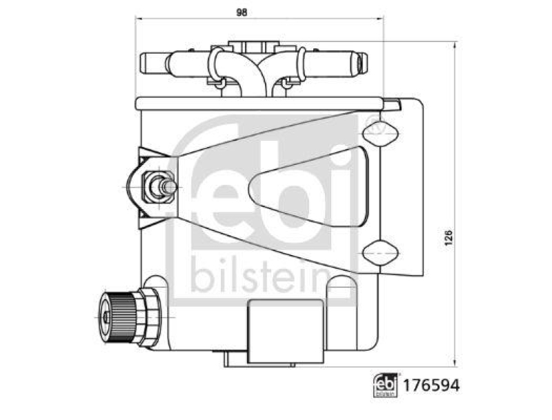 FEBI BILSTEIN 176594 Kraftstofffilter mit Ventil für Renault