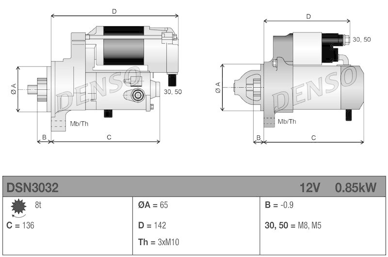 DENSO DSN3032 Starter DACIA DUSTER (HS_) 1.6 16V (10-18)