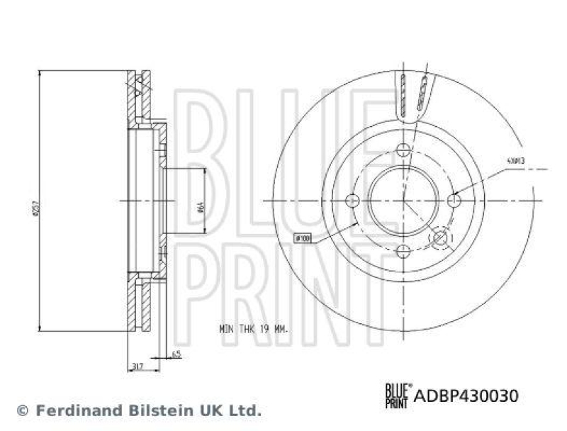 BLUE PRINT ADBP430030 Bremsscheibe für MG