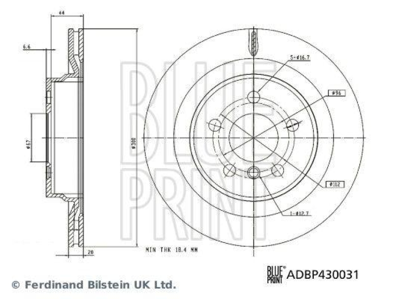 BLUE PRINT ADBP430031 Bremsscheibe für BMW