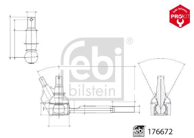 FEBI BILSTEIN 176672 Spurstangenendstück mit Sicherungsmutter für RENAULT (RVI)